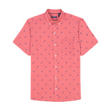 BREEZE SHORT SLEEVE PRINTED BUTTON DOWN SHIRT - HOLLY BERRY