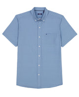 BREEZE SHORT SLEEVE PRINTED BUTTON DOWN SHIRT - PLACID BLUE
