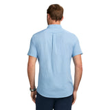 BREEZE SHORT SLEEVE PRINTED BUTTON DOWN SHIRT - PLACID BLUE