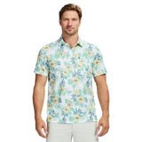 SUNSHIELD PERFORMANCE SHORT SLEEVE PRINTED POLO - BRIGHT WHITE