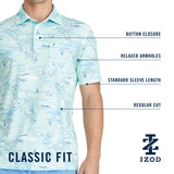 SUNSHIELD PERFORMANCE SHORT SLEEVE PRINTED POLO - BRIGHT WHITE