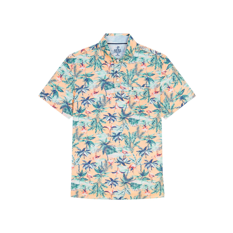 SUNSHIELD PERFORMANCE SHORT SLEEVE PRINTED POLO - CANTALOUPE