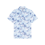 SUNSHIELD PERFORMANCE SHORT SLEEVE PRINTED POLO - PLACID BLUE