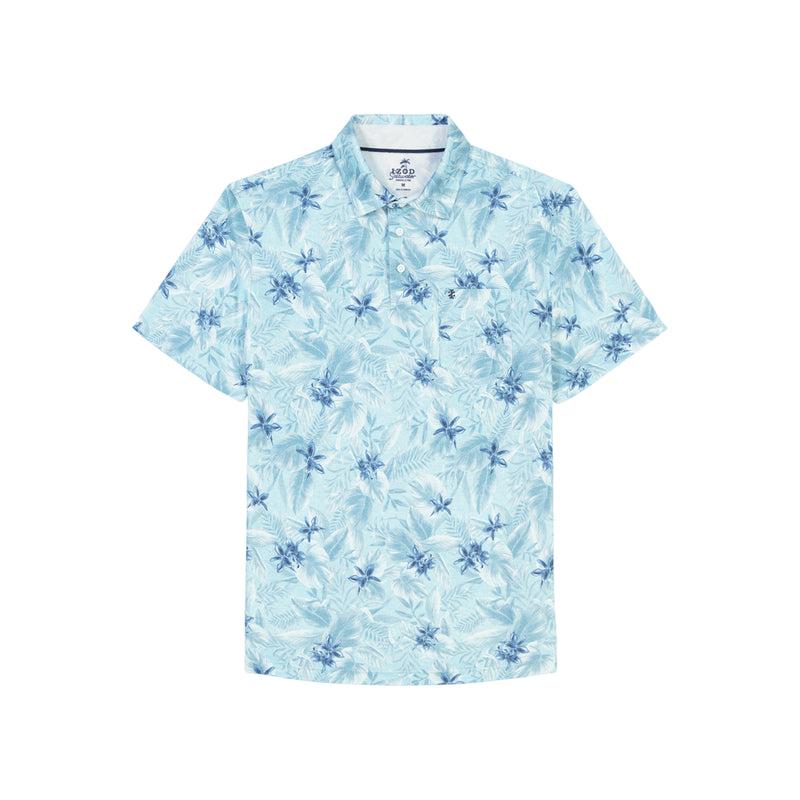 SUNSHIELD PERFORMANCE SHORT SLEEVE PRINTED POLO - LIMPET SHELL