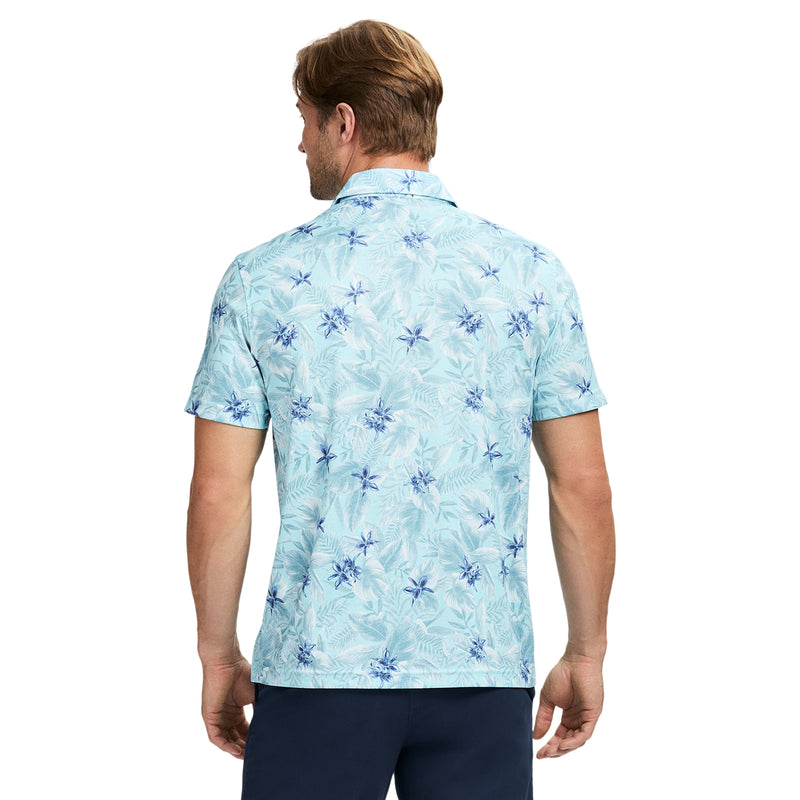 SUNSHIELD PERFORMANCE SHORT SLEEVE PRINTED POLO - LIMPET SHELL