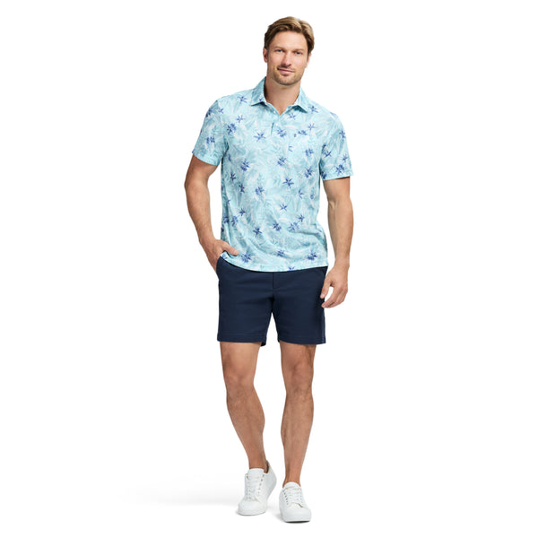 SUNSHIELD PERFORMANCE SHORT SLEEVE PRINTED POLO - LIMPET SHELL