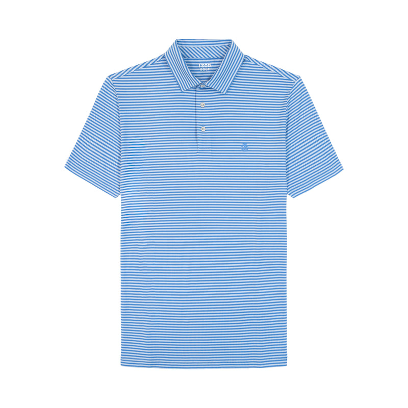GOLF SWINGFLEX ELITE STRIPE POLO - PLACID BLUE
