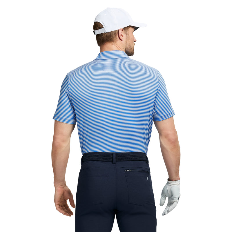 GOLF SWINGFLEX ELITE STRIPE POLO - PLACID BLUE