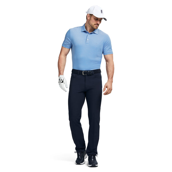 GOLF SWINGFLEX ELITE STRIPE POLO - PLACID BLUE