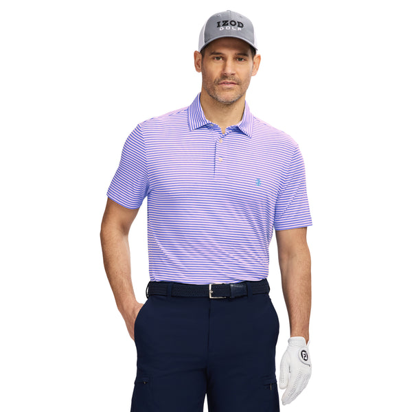 GOLF SWINGFLEX ELITE STRIPE POLO - PRISM PINK