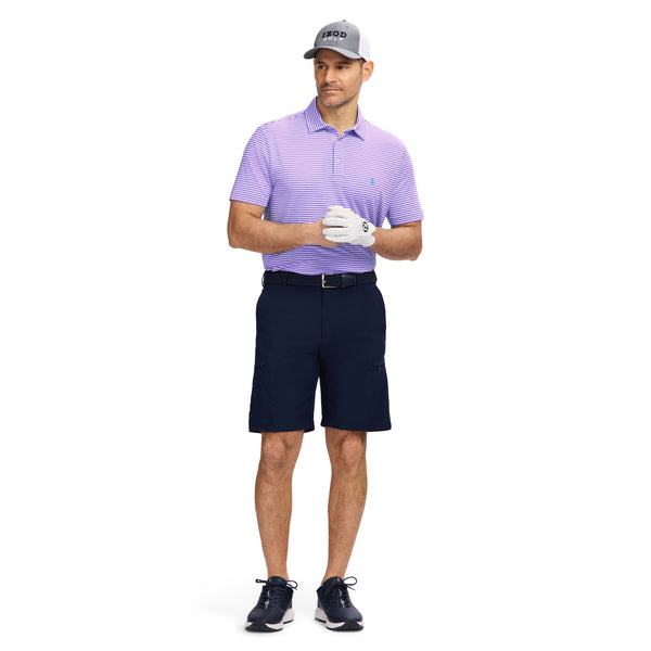 GOLF SWINGFLEX ELITE STRIPE POLO - PRISM PINK