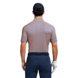 GOLF SWINGFLEX ELITE STRIPE POLO - CANTALOUPE