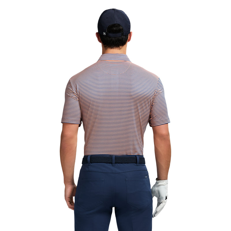 GOLF SWINGFLEX ELITE STRIPE POLO - CANTALOUPE