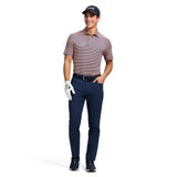 GOLF SWINGFLEX ELITE STRIPE POLO - CANTALOUPE
