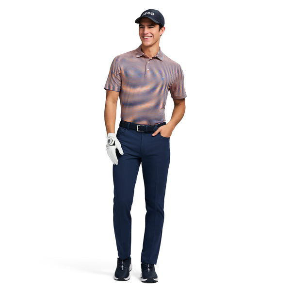 GOLF SWINGFLEX ELITE STRIPE POLO - CANTALOUPE