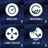 GOLF SWINGFLEX ELITE STRIPE POLO - MEDIEVAL BLUE