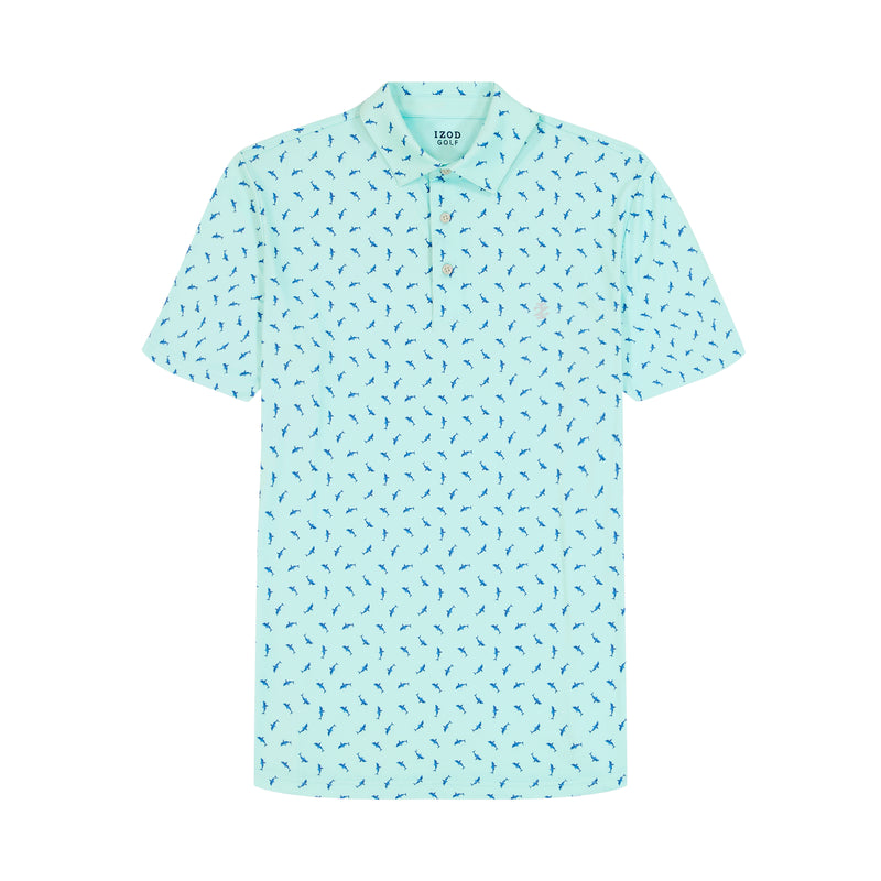 GOLF SWINGFLEX ELITE PRINTED POLO - LIMPET SHELL