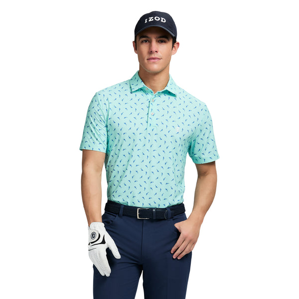 GOLF SWINGFLEX ELITE PRINTED POLO - LIMPET SHELL