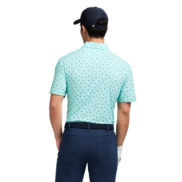 SWINGFLEX ELITE SHORT SLEEVE PRINTED GOLF POLO - LIMPET SHELL