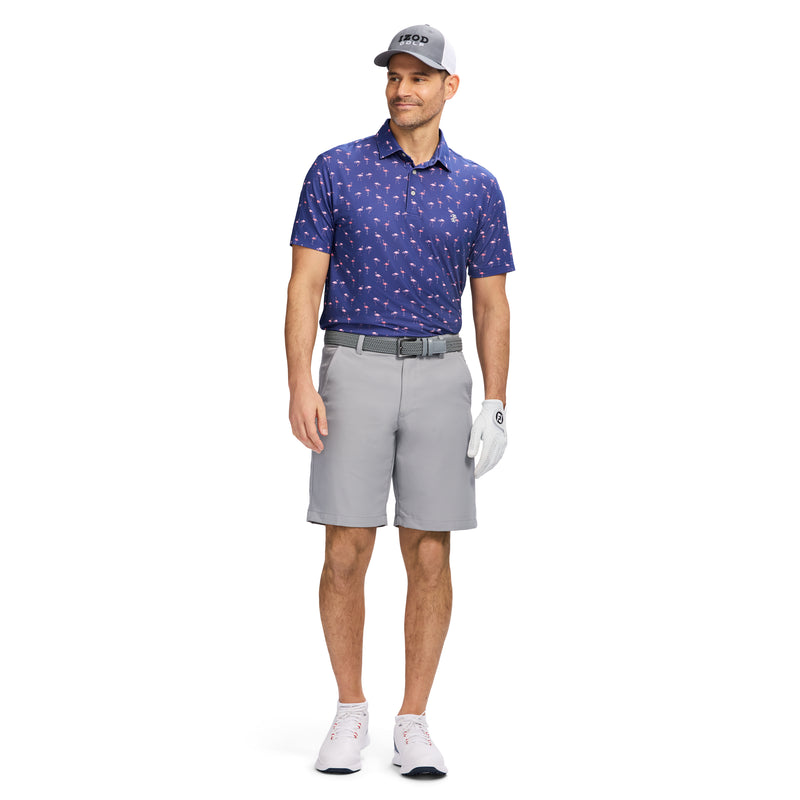 SWINGFLEX ELITE SHORT SLEEVE PRINTED GOLF POLO - SKIPPER BLUE