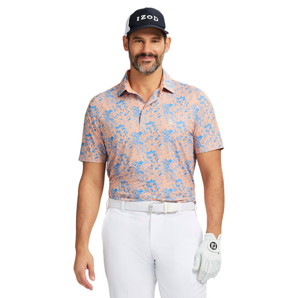 GOLF SWINGFLEX ELITE PRINTED POLO - CANTALOUPE