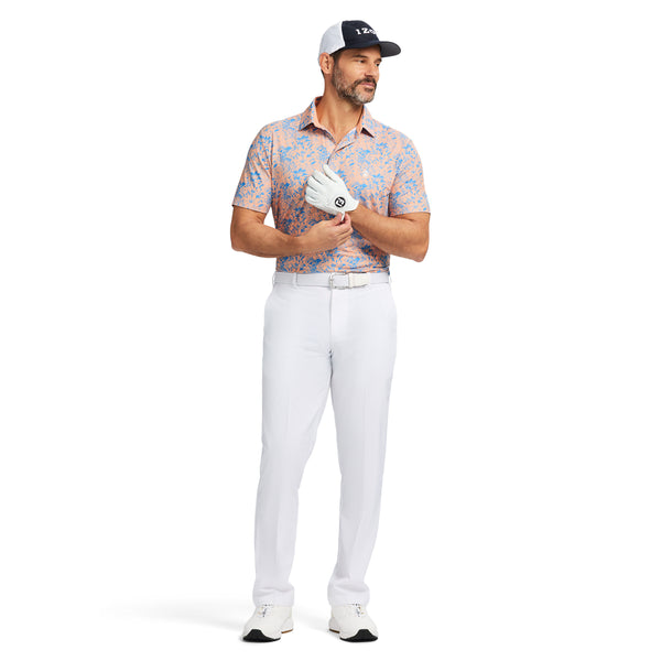 GOLF SWINGFLEX ELITE PRINTED POLO - CANTALOUPE