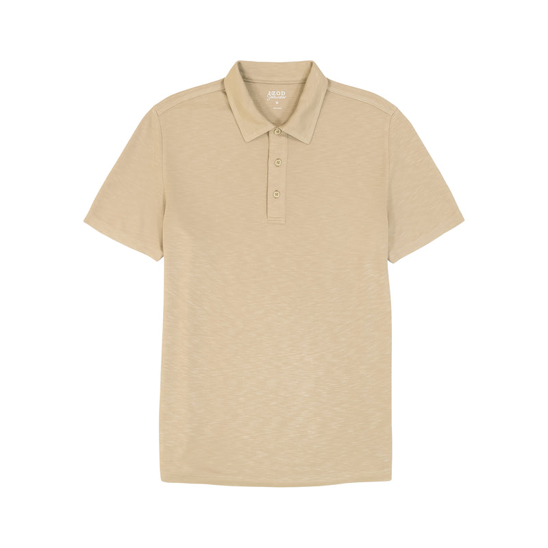 DOCKSIDE SLUB SHORT SLEEVE POLO - CROCKERY