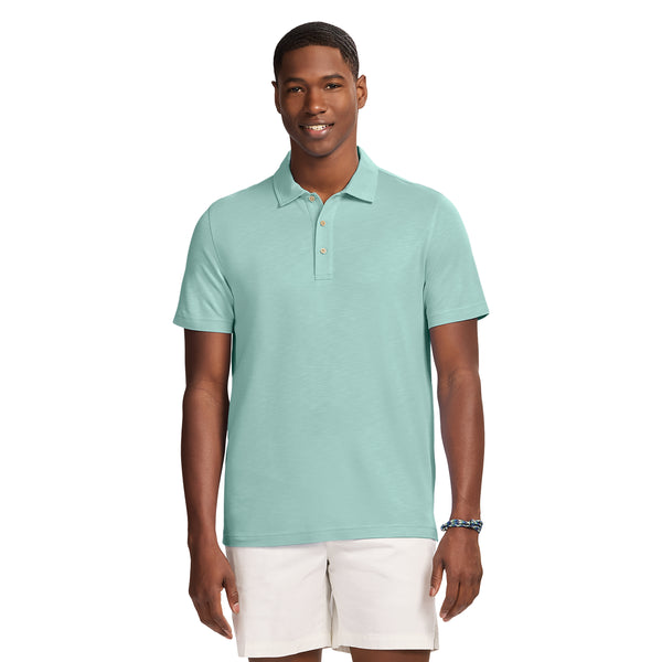 DOCKSIDE SLUB SHORT SLEEVE POLO - BERYL GREEN