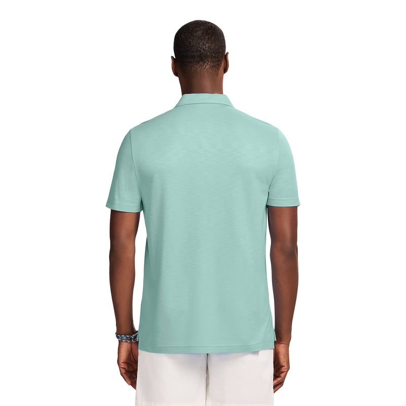 DOCKSIDE SLUB SHORT SLEEVE POLO - BERYL GREEN