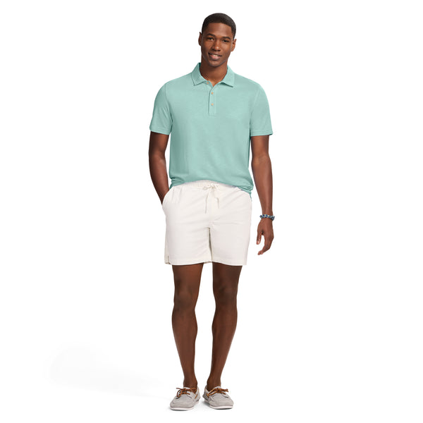 DOCKSIDE SLUB SHORT SLEEVE POLO - BERYL GREEN