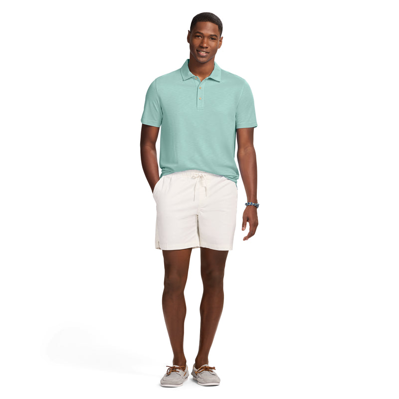 DOCKSIDE SLUB SHORT SLEEVE POLO - BERYL GREEN