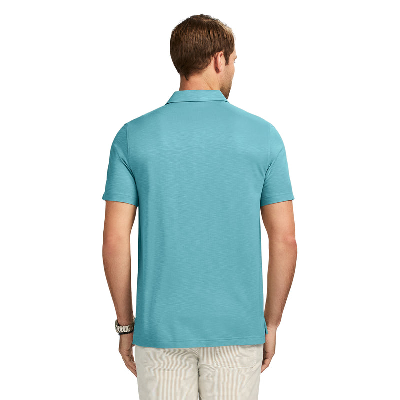 DOCKSIDE SLUB SHORT SLEEVE POLO - ADRIATIC BLUE