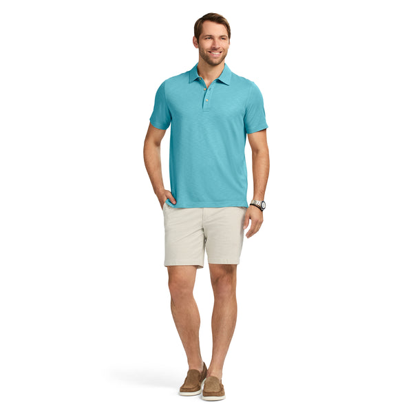 DOCKSIDE SLUB SHORT SLEEVE POLO - ADRIATIC BLUE