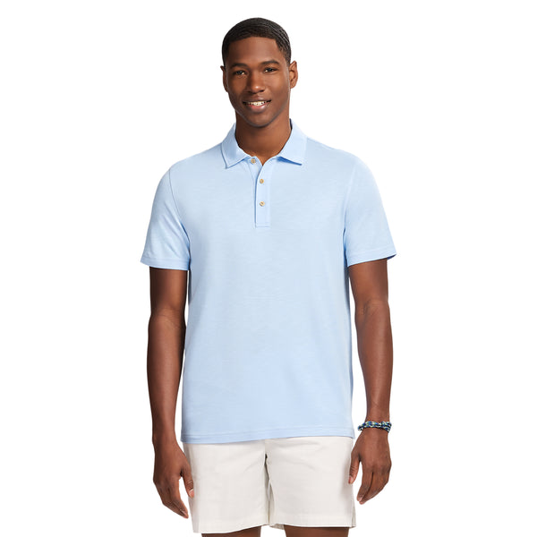 DOCKSIDE SLUB SHORT SLEEVE POLO - PLACID BLUE