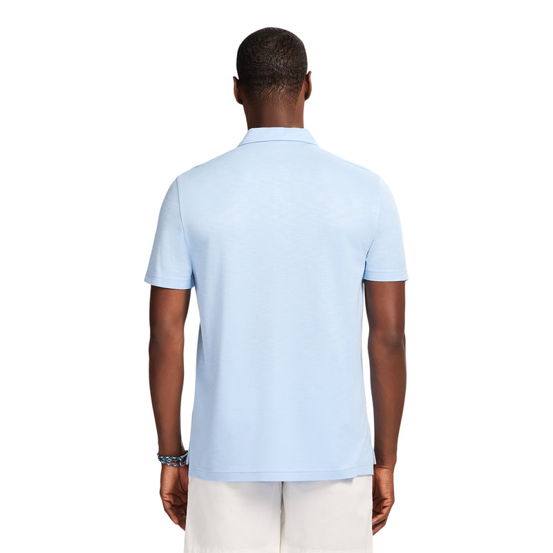 DOCKSIDE SLUB SHORT SLEEVE POLO - PLACID BLUE