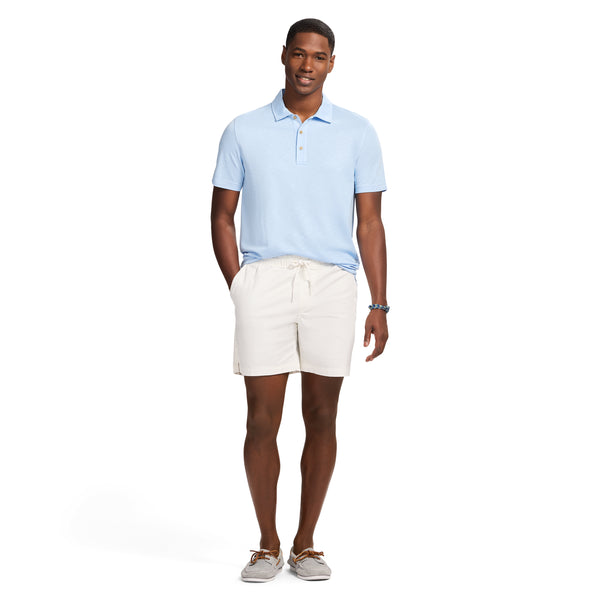 DOCKSIDE SLUB SHORT SLEEVE POLO - PLACID BLUE