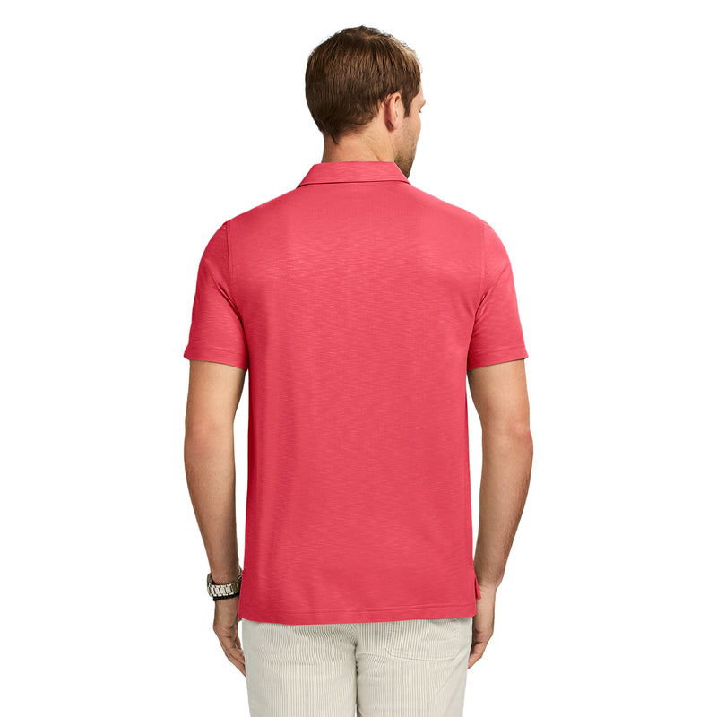 DOCKSIDE SLUB SHORT SLEEVE POLO - HOLLY BERRY