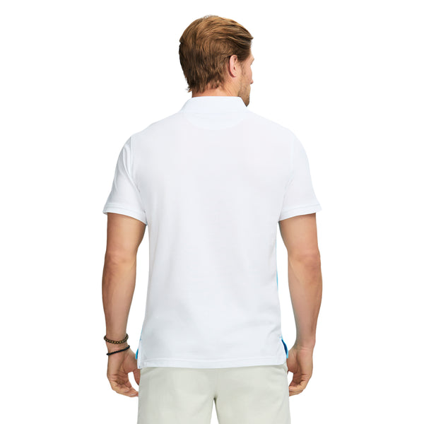 ADVANTAGE PERFORMANCE SHORT SLEEVE STRIPE POLO SHIRT - BRIGHT WHITE