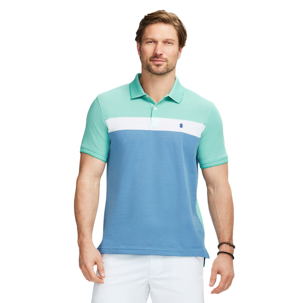 ADVANTAGE PERFORMANCE SHORT SLEEVE STRIPE POLO SHIRT - BERYL GREEN