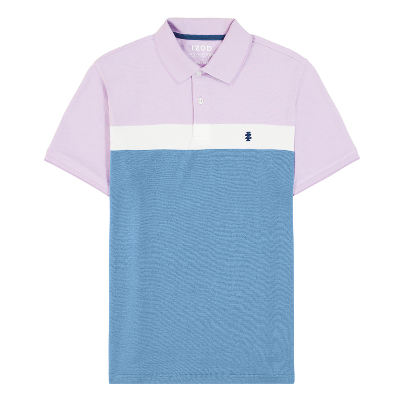 ADVANTAGE PERFORMANCE SHORT SLEEVE STRIPE POLO SHIRT - VIOLA