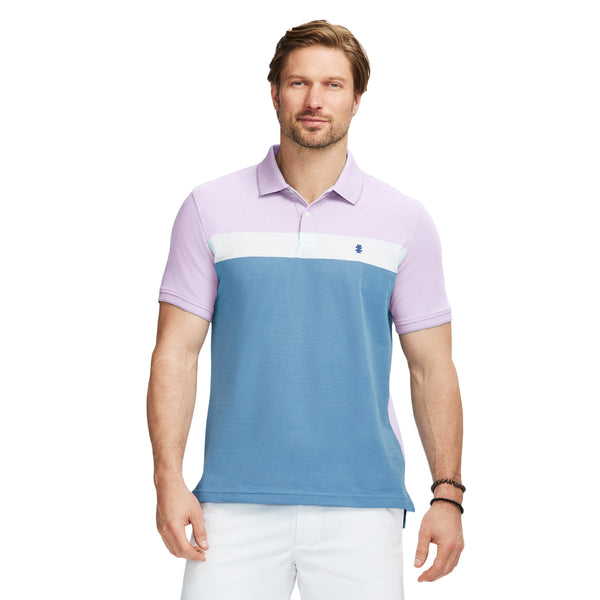 ADVANTAGE PERFORMANCE SHORT SLEEVE STRIPE POLO SHIRT - VIOLA