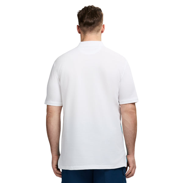 Big & Tall Advantage Performance Stripe Polo Shirt - Bright White