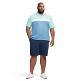BIG & TALL ADVANTAGE PERFORMANCE SHORT SLEEVE STRIPE POLO - BERYL GREEN