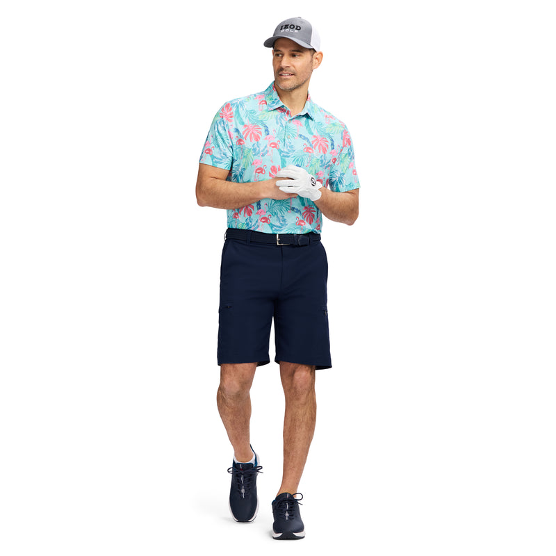 SWINGFLEX ELITE SHORT SLEEVE PRINTED GOLF POLO - LIMPET SHELL