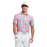 GOLF SWINGFLEX ELITE PRINTED POLO - PRISM PINK
