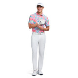 GOLF SWINGFLEX ELITE PRINTED POLO - PRISM PINK