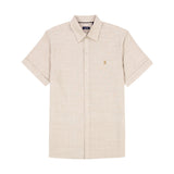 LUXURY SHORT SLEEVE BUTTON DOWN SHIRT - CROCKERY