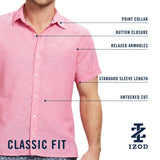 LUXURY SHORT SLEEVE BUTTON DOWN SHIRT - HOLLY BERRY