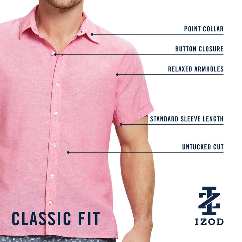 LUXURY SHORT SLEEVE BUTTON DOWN SHIRT - HOLLY BERRY