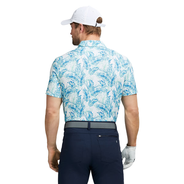 SWINGFLEX ELITE SHORT SLEEVE PRINTED GOLF POLO - LIMPET SHELL